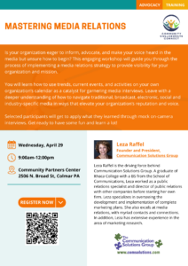 C3 Workshop- MASTERING MEDIA RELATIONS