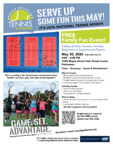 Greater Pottstown Tennis and Learning- FREE family tennis event